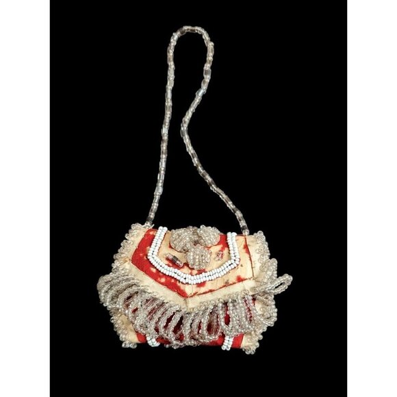 Vintage Iroquois Native American Beaded Souvenir Pouch pin cushion Purse asis - Picture 6 of 9